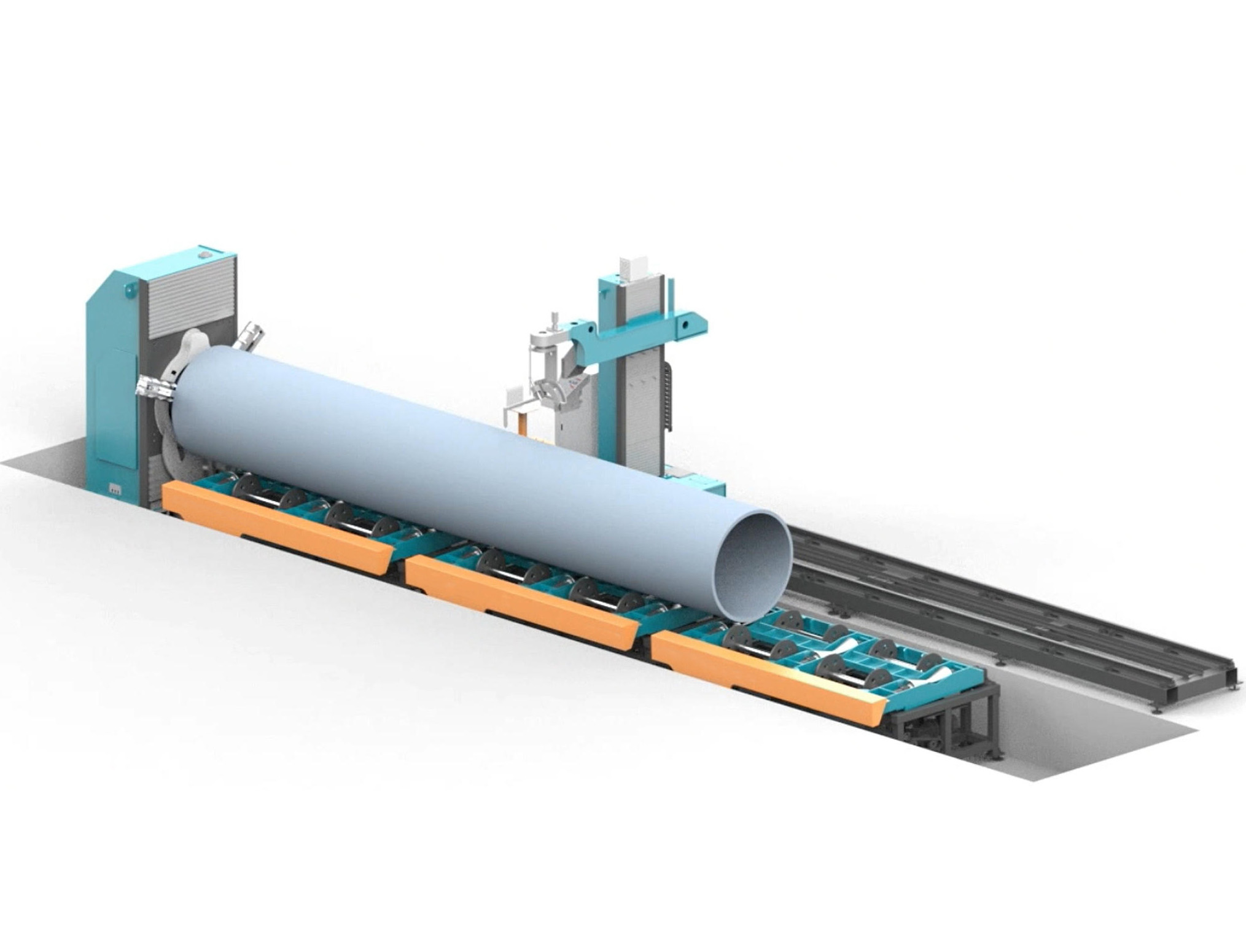 Large pipe cutting machine